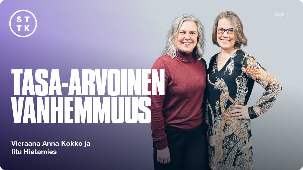tasa-arvoinen vanhemmuus, kuvassa Anna Kokko ja Iitu Hietamies